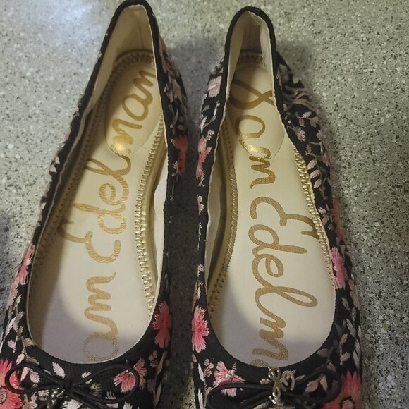Sam Edelman Felicia Floral Ballet Flats Black/Pink US 8.5M EU 38.5 - Picture 6 of 10